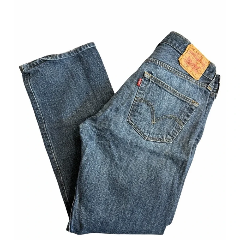 Levi's 501 Jeans Men 30x27 Blue Straight Leg Button Fly Denim‎ Classic